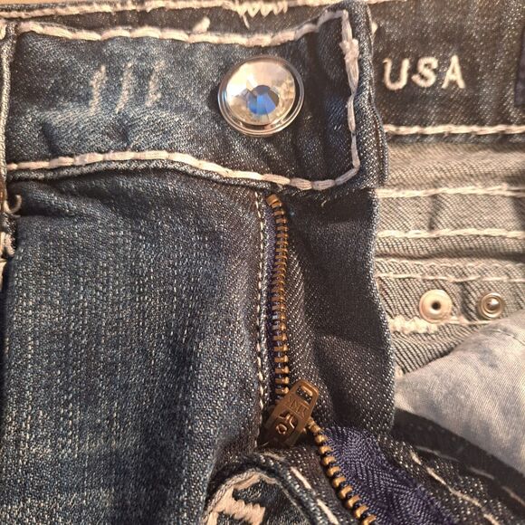 La Idol Womens Shorts Bermuda Length Jeans Jr Size 5 Bling Rhinestone Pockets - Picture 13 of 16